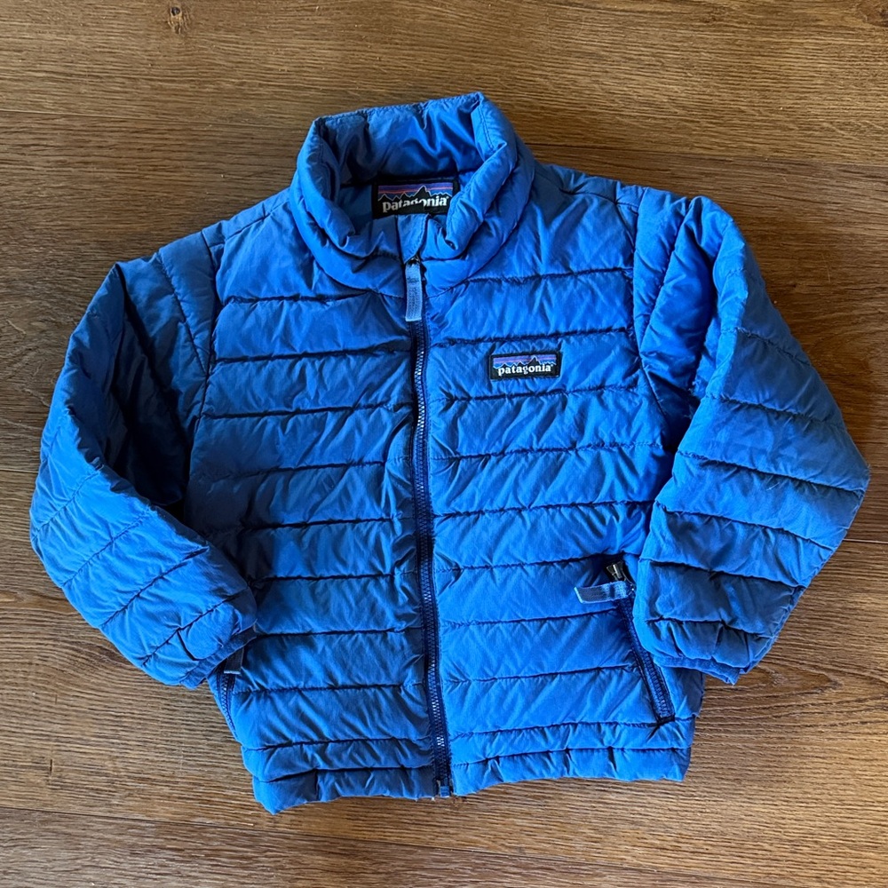 Patagonia Kids Blue Puffer Down Sweater Jacket Sz 3T